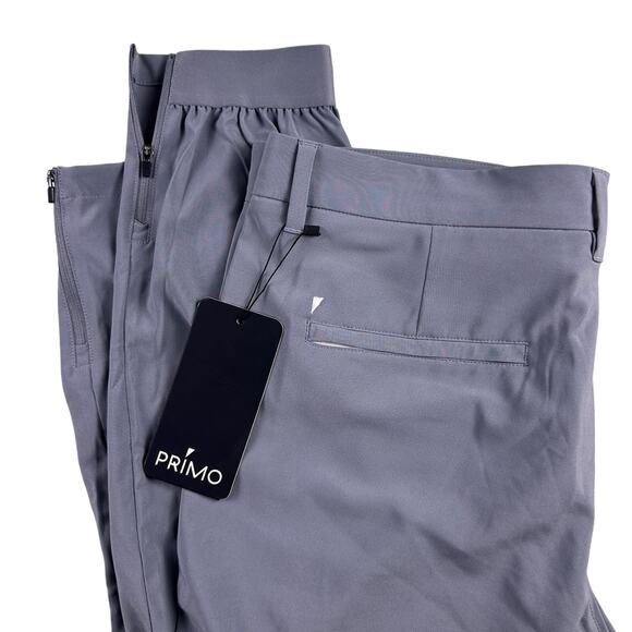 PRIMO Golf Pants Mens 36x30 Gray Performance Jogger Ankle Zip Stretch NWT - Picture 1 of 16